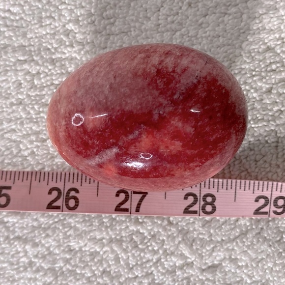 Vintage Polished Red Stone Egg - Picture 2 of 10